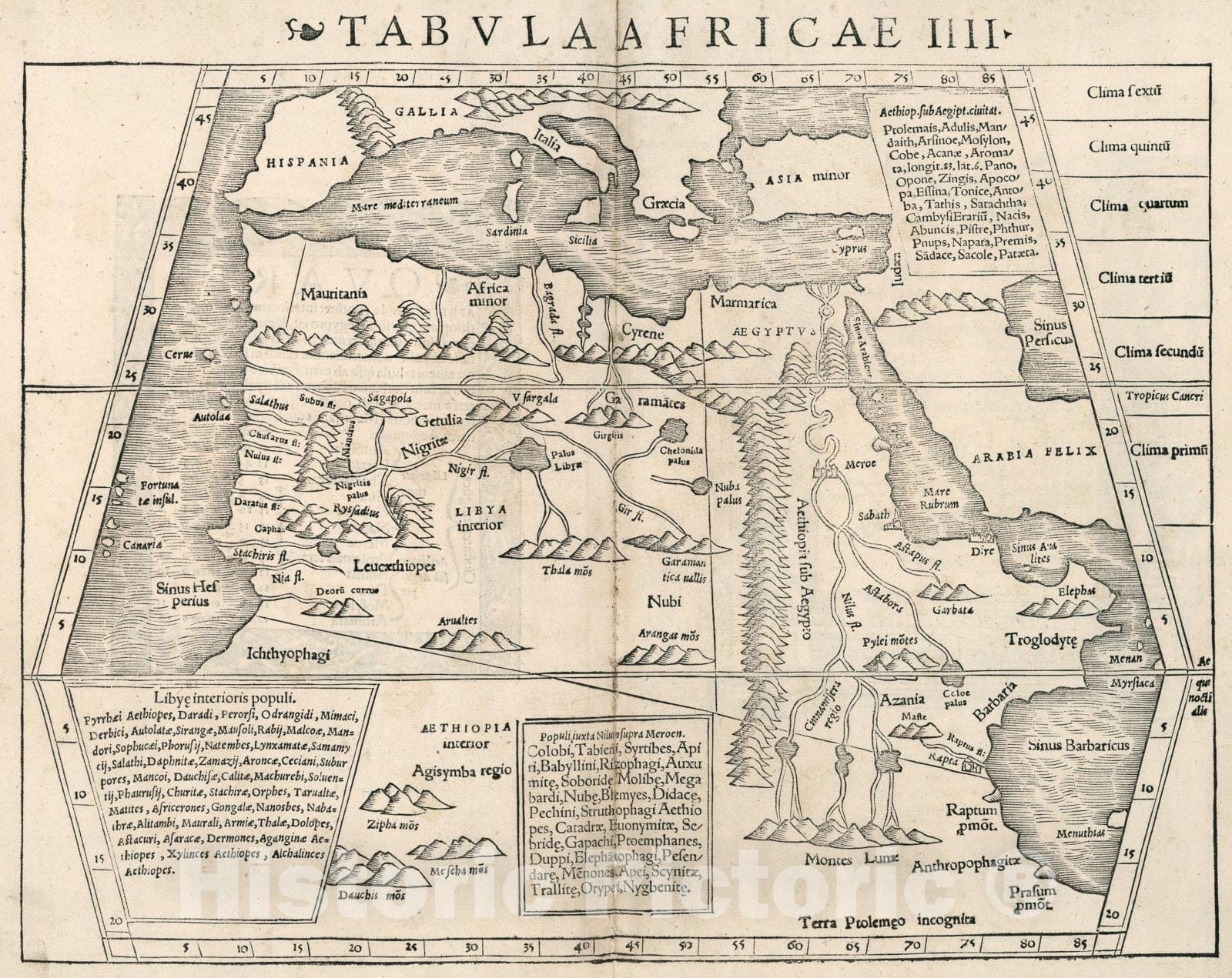 Historic Map : Aphricae tabula IV, 1540, Vintage Wall Art
