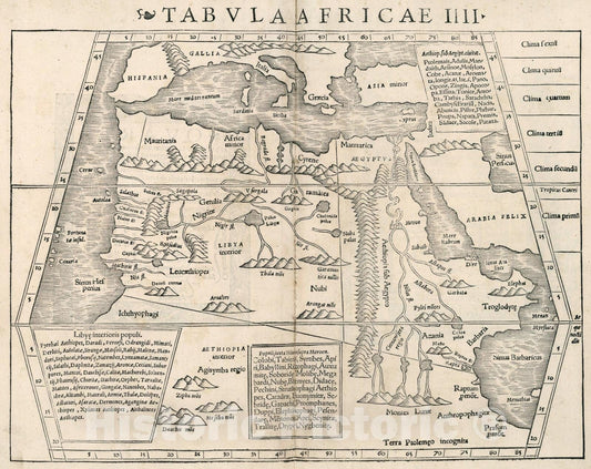 Historic Map : Aphricae tabula IV, 1540, Vintage Wall Art