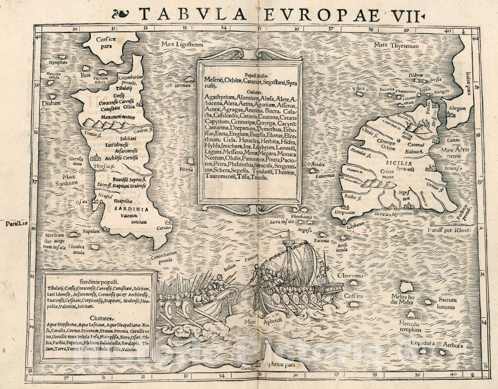 Historic Map : Tabula Europae VII, 1540, Vintage Wall Art
