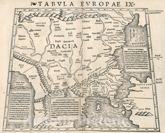 Historic Map : Tabula Europae IX, 1540, Vintage Wall Art