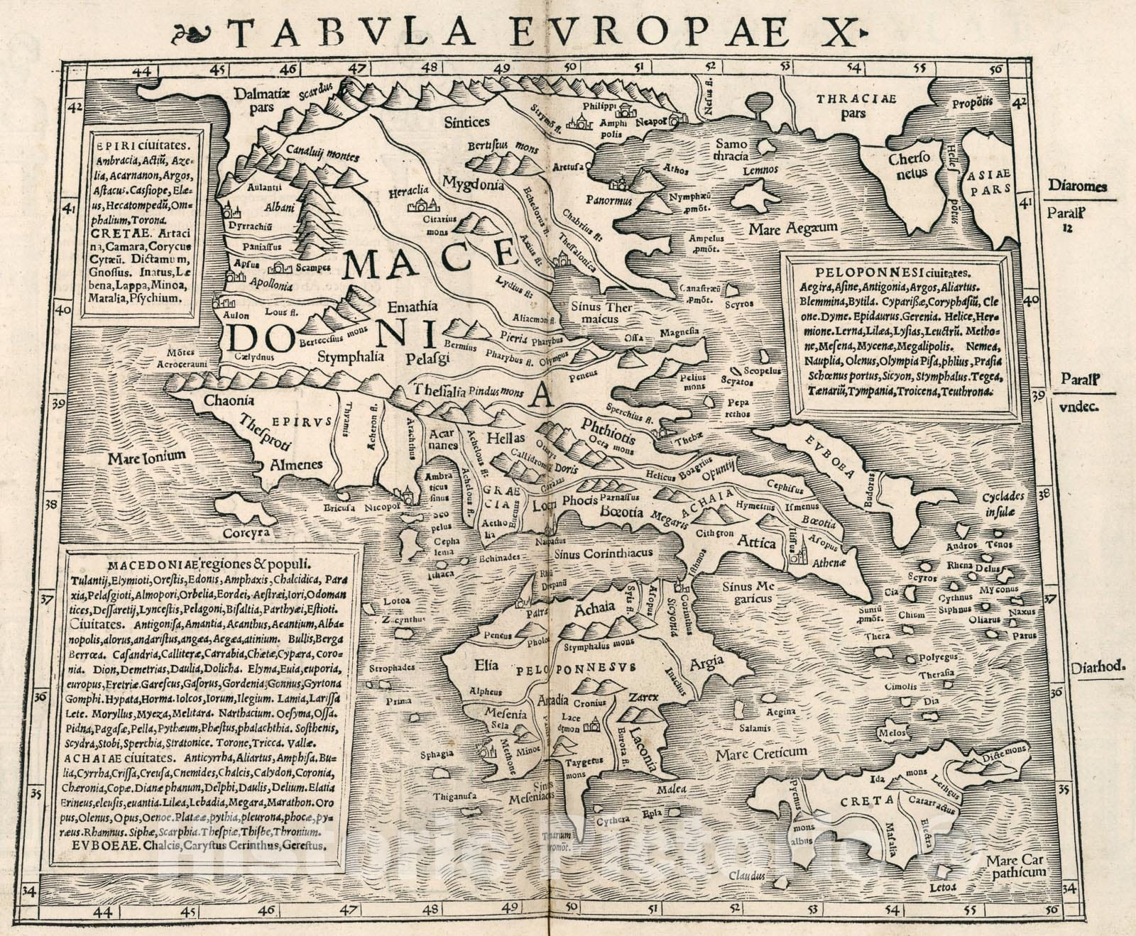 Historic Map : Tabula Europae X, 1540, Vintage Wall Art