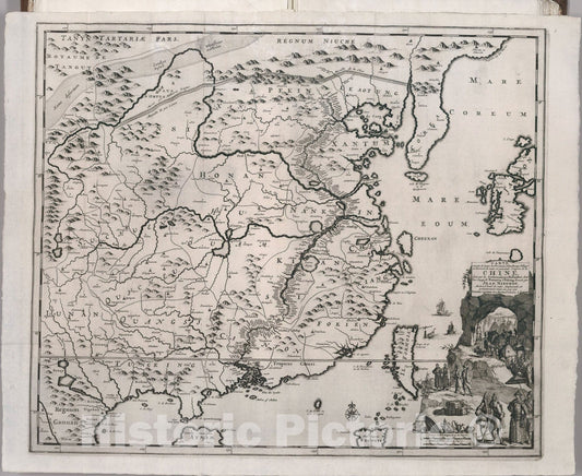 Historic Map : 1. Chine carte, 1670, Vintage Wall Art