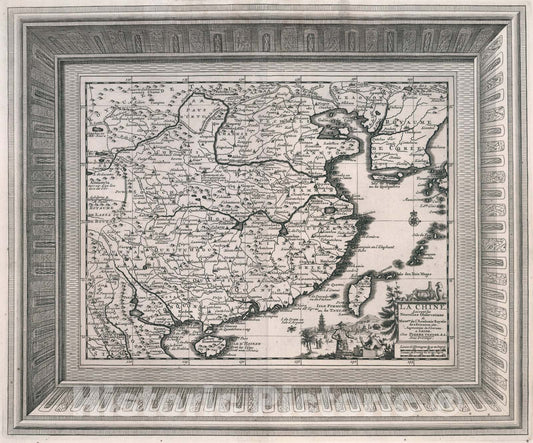 Historic Map : 2. La Chine Suivant les nouvelle observations, 1719, Vintage Wall Art