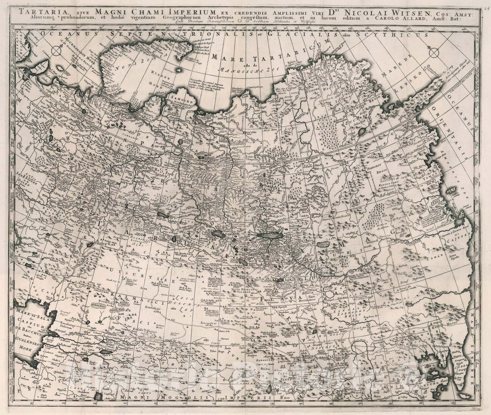Historic Map : 112. Tartaria, sive Magni Chami Imperium, 1670, Vintage Wall Art