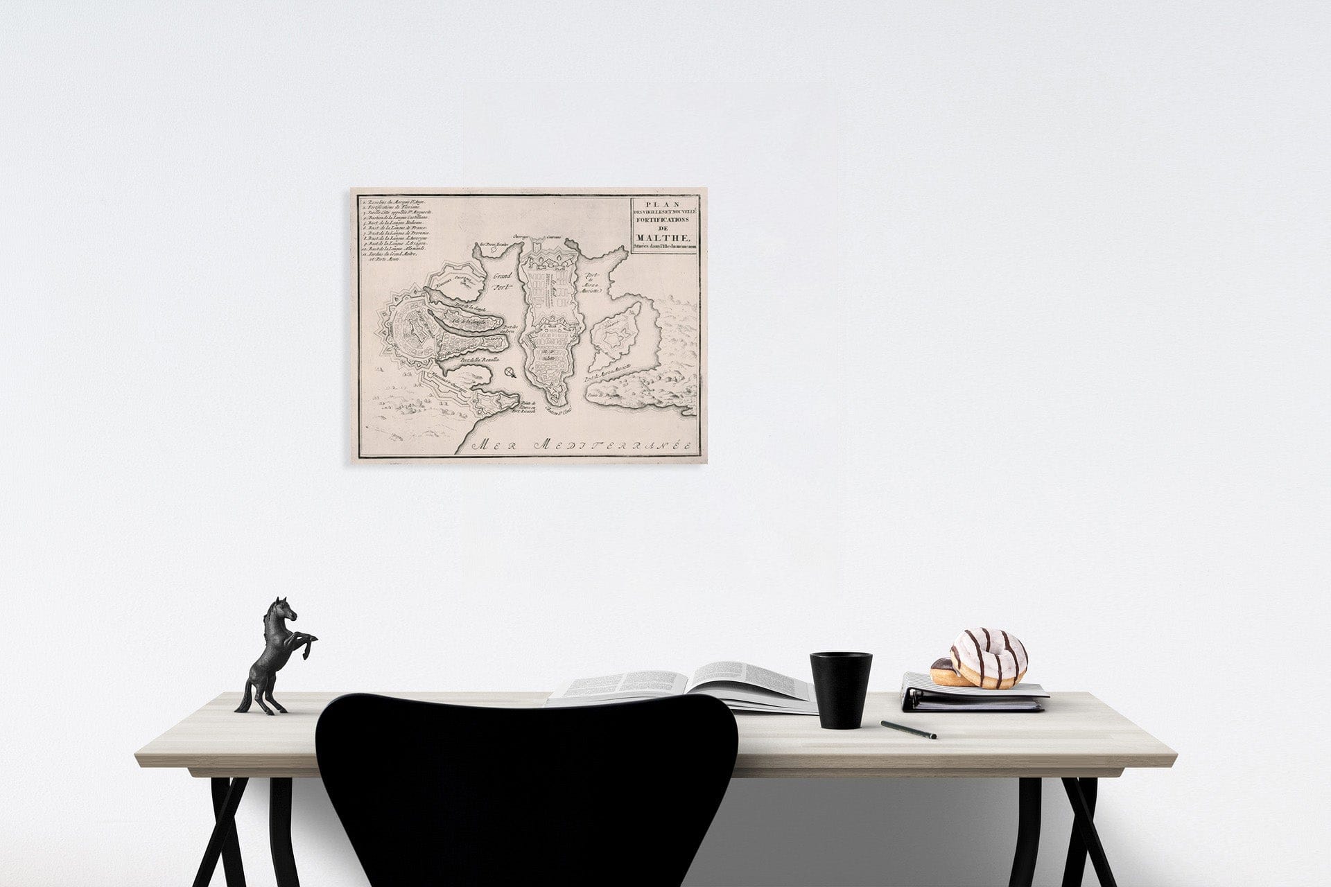Valletta, Malta - Fortifications Plan, 1696 - Historical Map Print