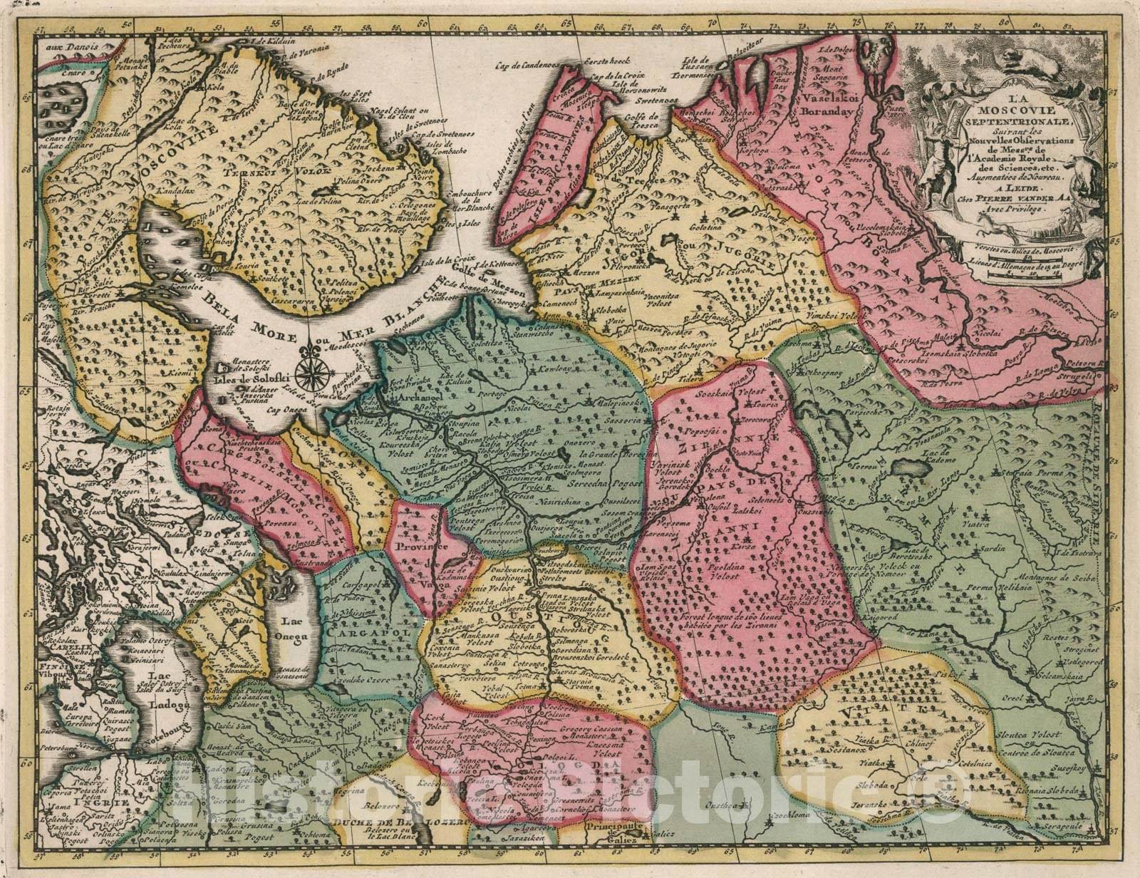 Historic Map : La Moscovie septentrionale, 1714, Vintage Wall Art