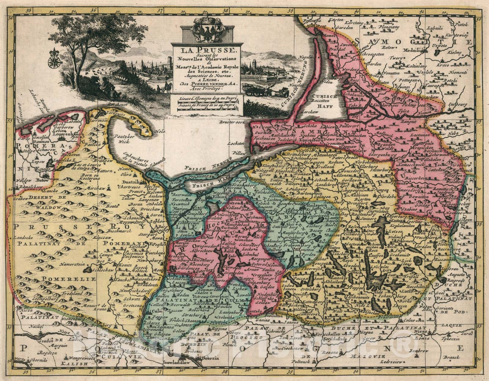 Historic Map : La Prusse, 1714, Vintage Wall Art