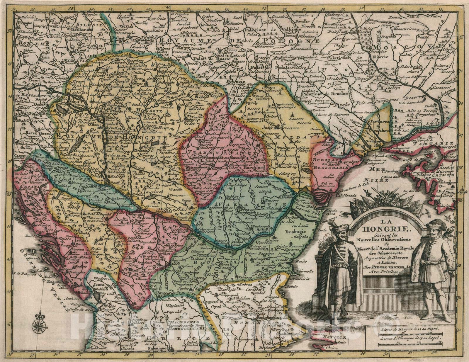 Historic Map : La Hongarie, 1714, Vintage Wall Art