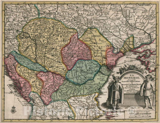 Historic Map : La Hongarie, 1714, Vintage Wall Art
