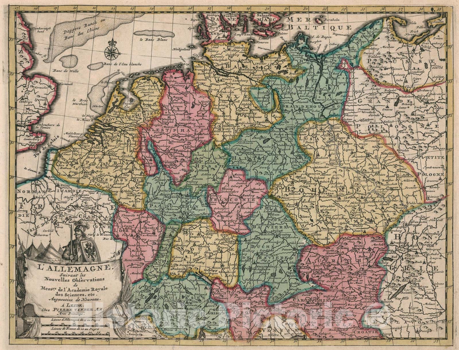 Historic Map : LAllemagne, 1714, Vintage Wall Art