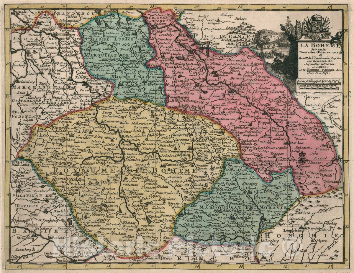 Historic Map : La Boheme, 1714, Vintage Wall Art