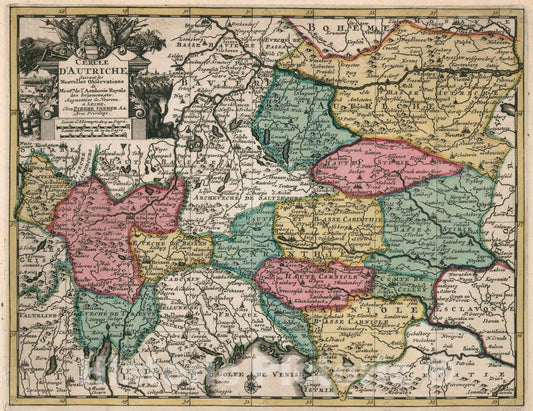 Historic Map : Cercle dAutriche, 1714, Vintage Wall Art