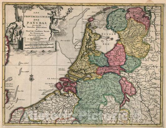 Historic Map : Les Provinces Des Pays Bas, 1714, Vintage Wall Art