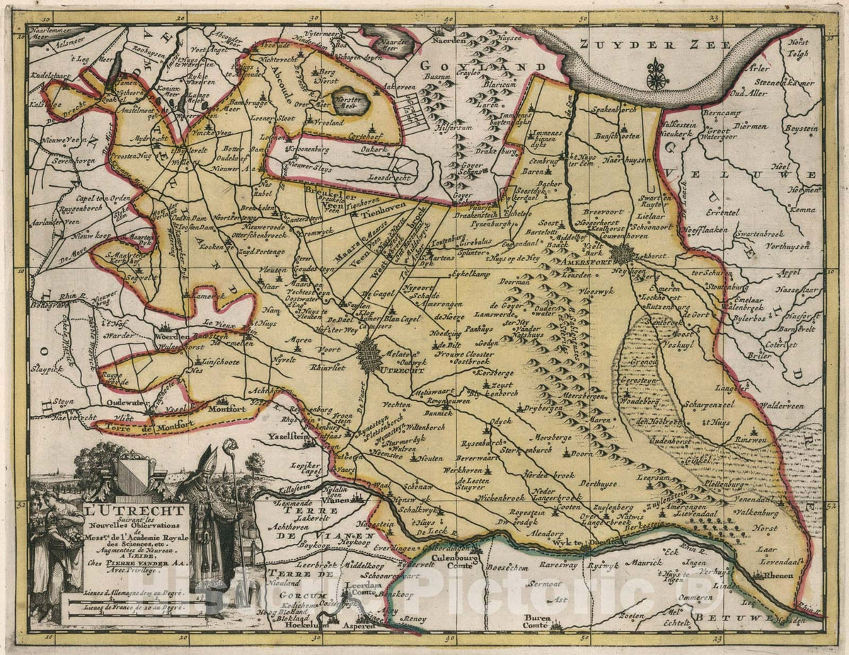 Historic Map : L Utrecht, 1714, Vintage Wall Art