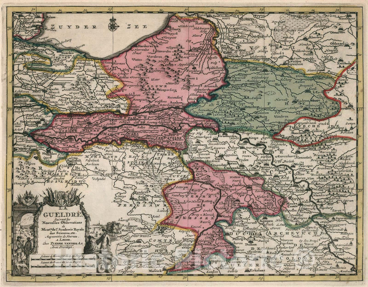 Historic Map : La Gueldre, 1714, Vintage Wall Art