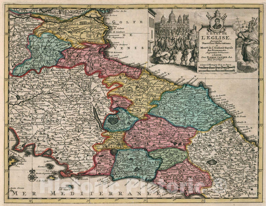 Historic Map : L Etat De LEglise, 1714, Vintage Wall Art