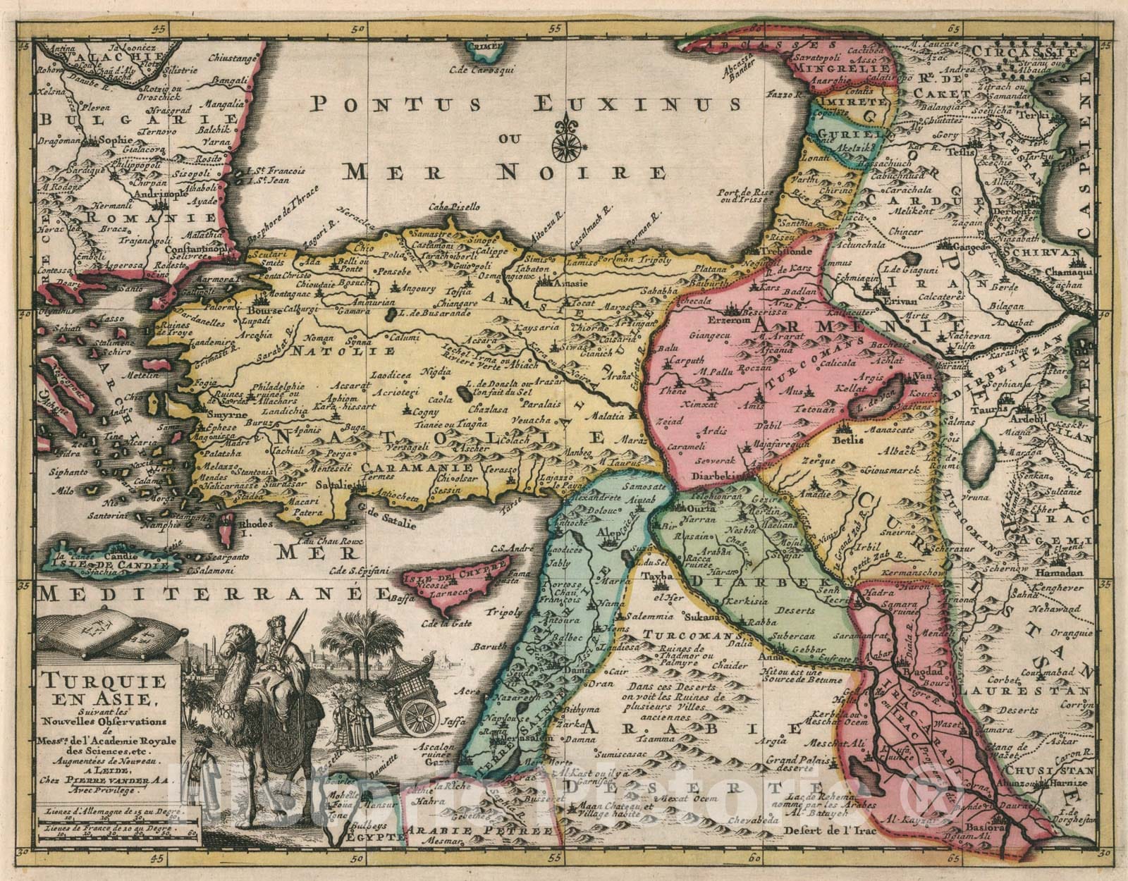 Historic Map : Turquie en Asie, 1714, Vintage Wall Art