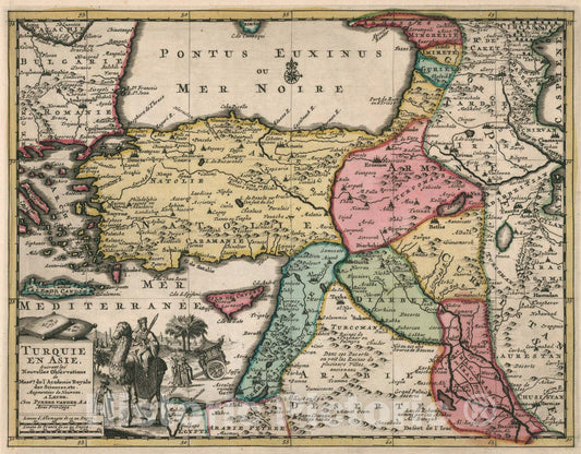 Historic Map : Turquie en Asie, 1714, Vintage Wall Art