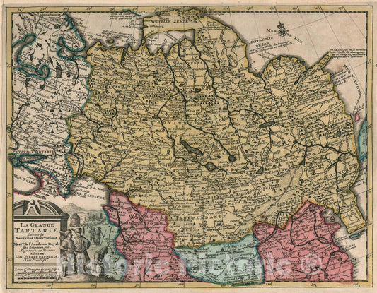 Historic Map : La Grande Tartarie, 1714, Vintage Wall Art