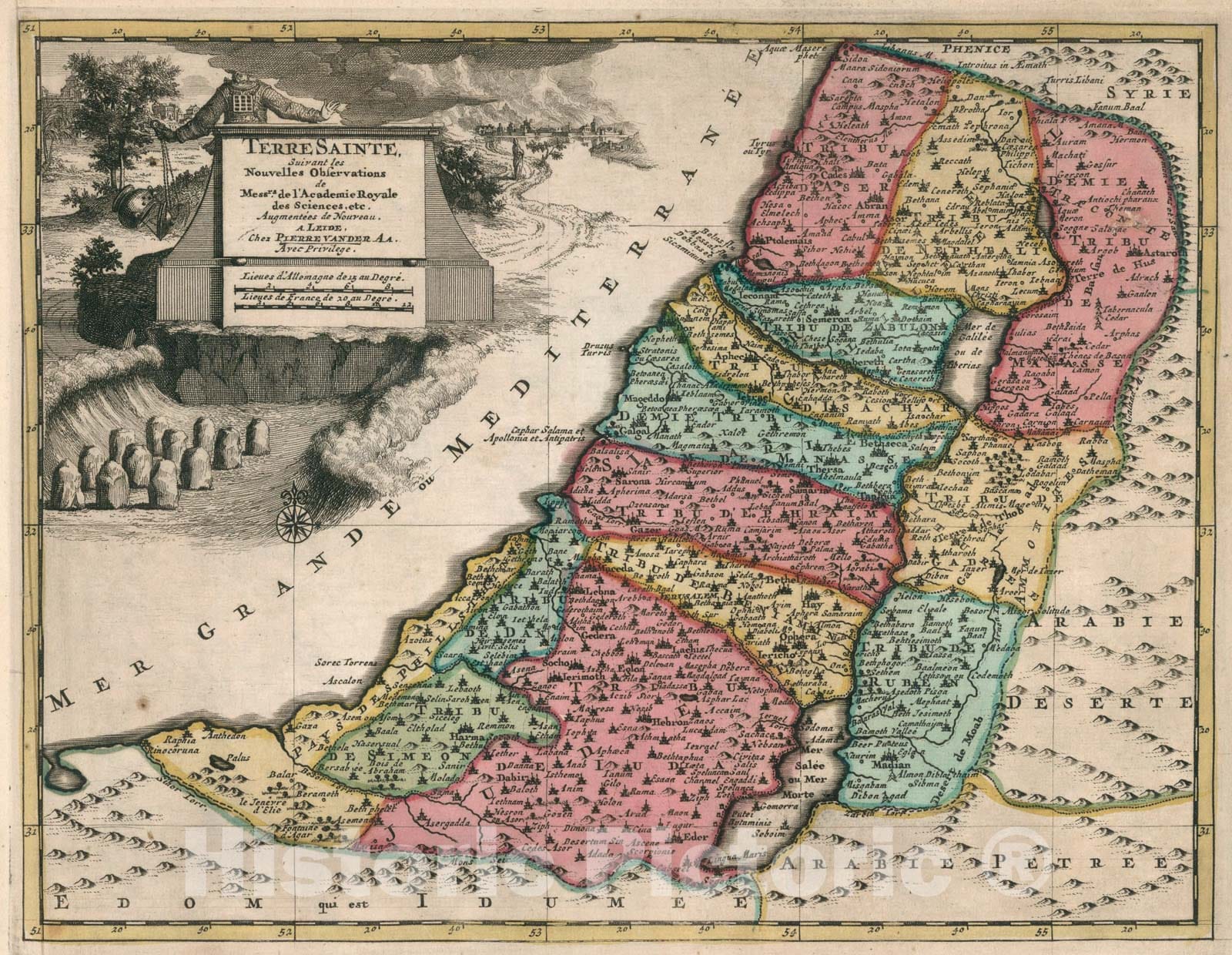 Historic Map : Terre Sainte, 1714, Vintage Wall Art