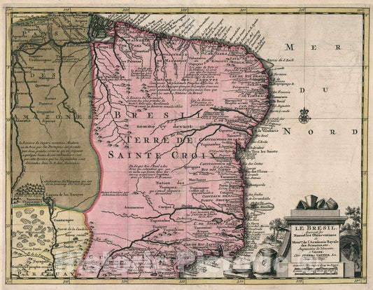 Historic Map : Le Bresil, 1714, Vintage Wall Art
