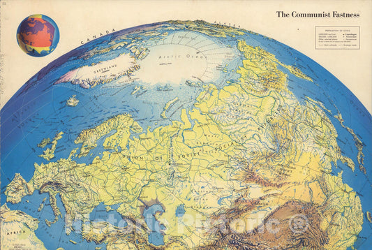 Historic Map : The communist fastness., 1950, Vintage Wall Art
