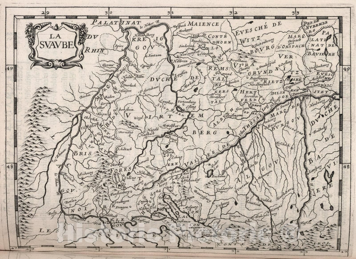 Historic Map : La Suaube., 1649, Vintage Wall Art