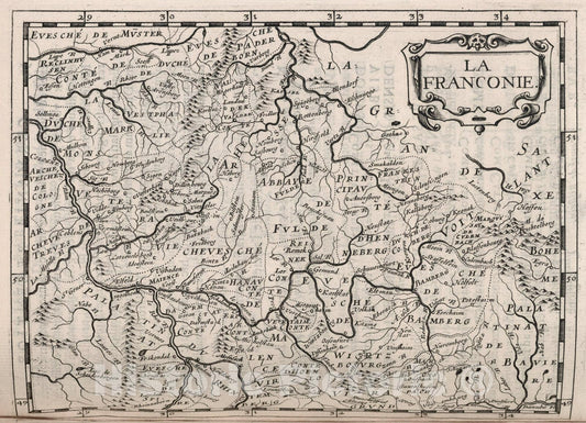 Historic Map : La Franconie., 1649, Vintage Wall Art