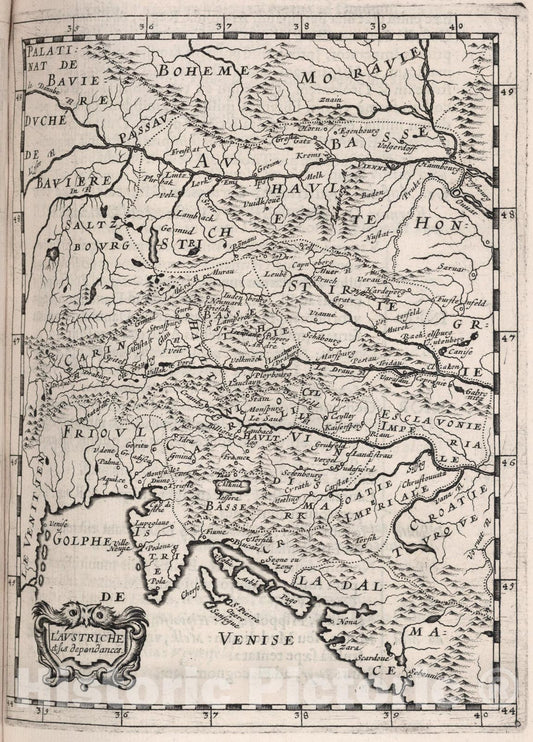Historic Map : LAustriche., 1649, Vintage Wall Art