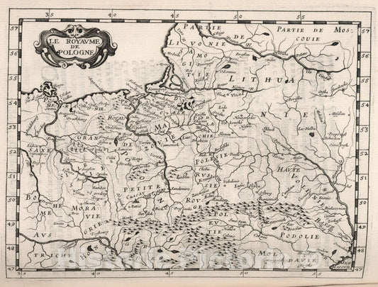 Historic Map : Le Royaume de Pologne., 1649, Vintage Wall Art