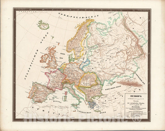 Historic Map : No. 41. Europa ... Uebersicht der europaeischen Staaten., 1846, Vintage Wall Art