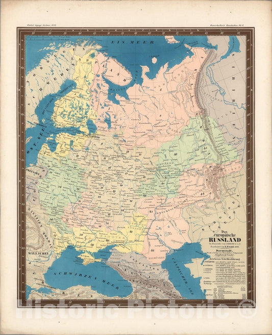 Historic Map : No. 57. Das europaeische Russland., 1848, Vintage Wall Art