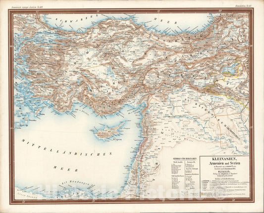 Historic Map : No. 67. Kleinasien, Armenien und Syrien., 1857, Vintage Wall Art