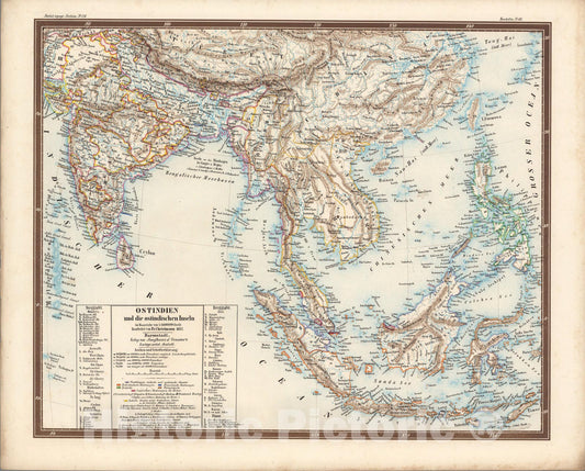 Historic Map : No. 68. Ostindien und die ostindischen Inseln., 1857, Vintage Wall Art