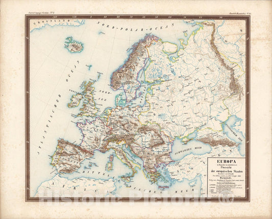 Historic Map : No. 41. Europa ... Uebersicht der europaeischen Staaten., 1860, Vintage Wall Art