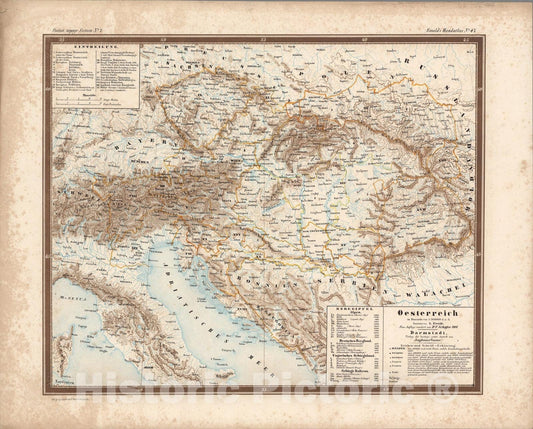 Historic Map : No. 47. Oesterreich., 1861, Vintage Wall Art