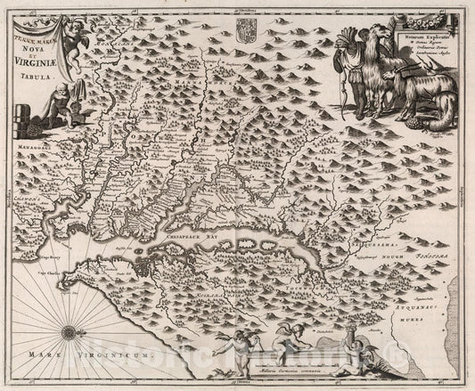 Historic Map : Terrae Mariae Nova et Virginiae Tabula., 1671, Vintage Wall Art