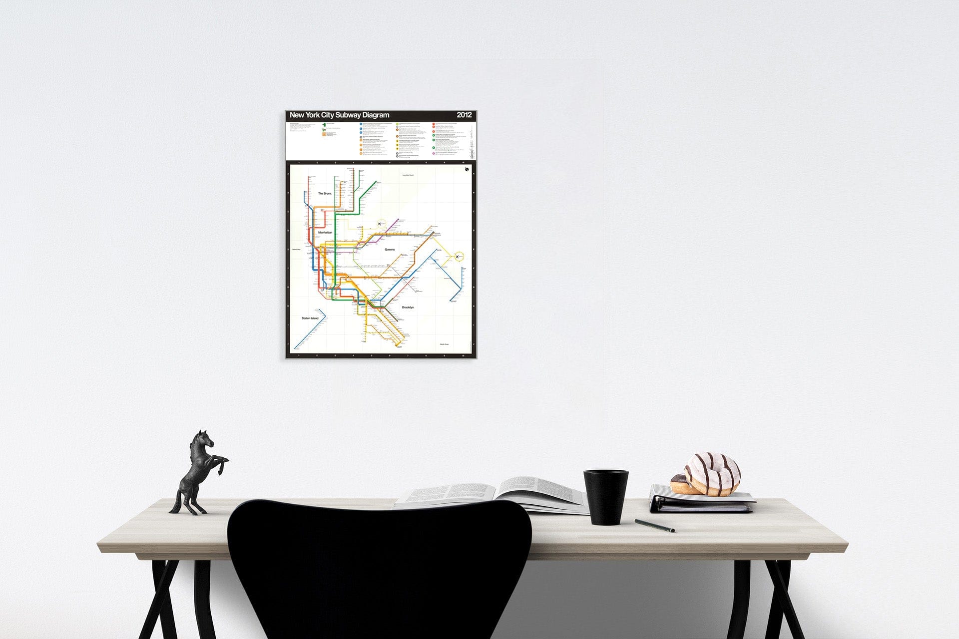 Historic Map : New York City Subway Diagram, 2012, Vintage Wall Art