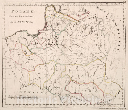 Historic Map : Poland, 1778, Vintage Wall Art