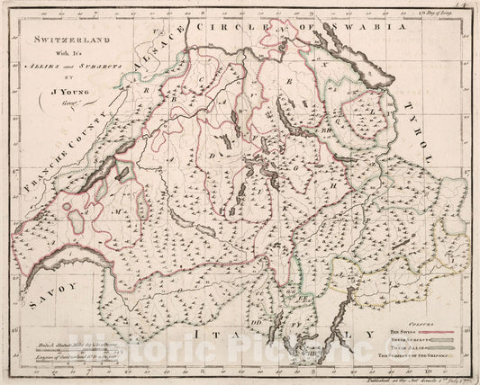 Historic Map : Switzerland, 1778, Vintage Wall Art