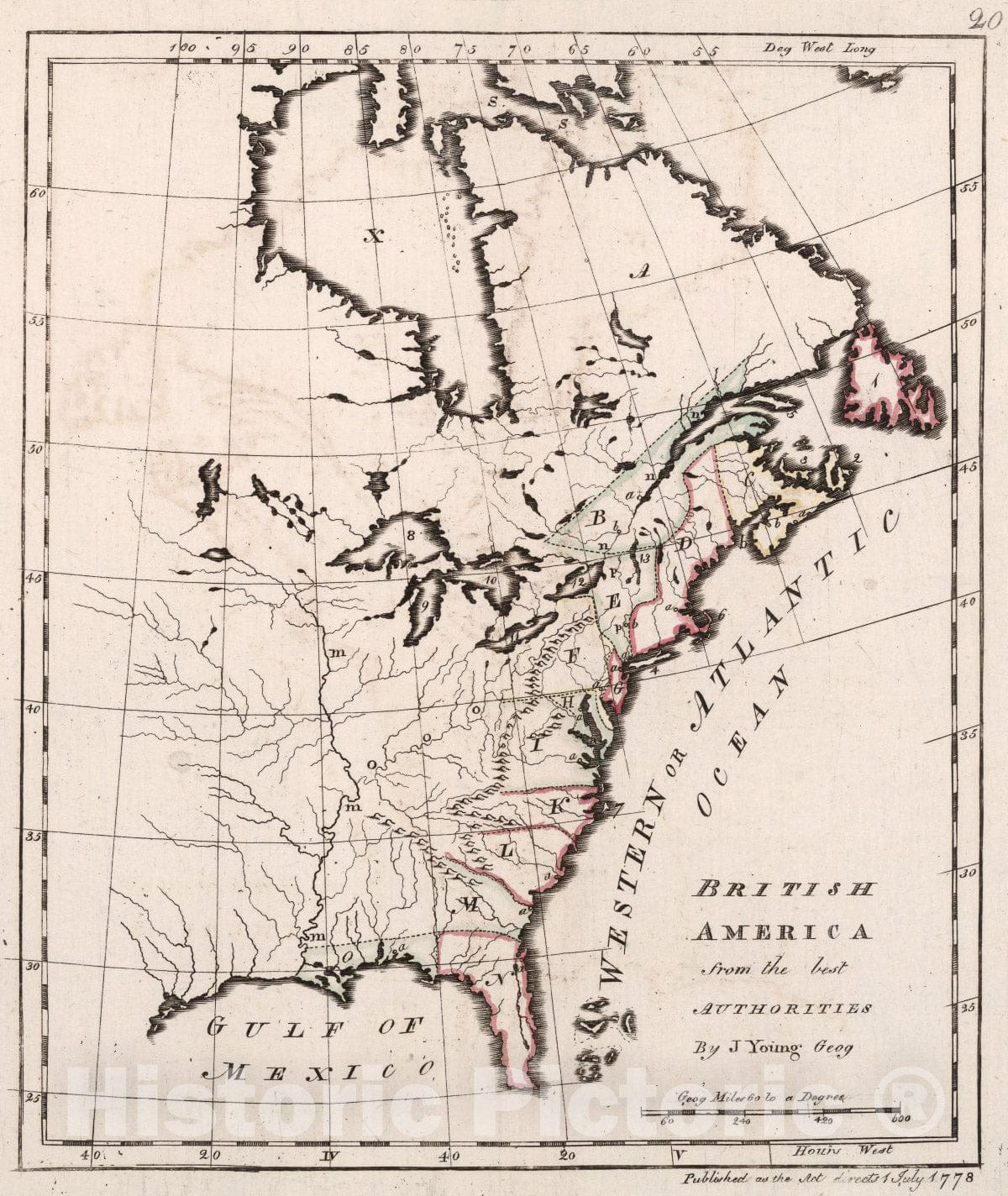 Historic Map : British America, 1778, Vintage Wall Art