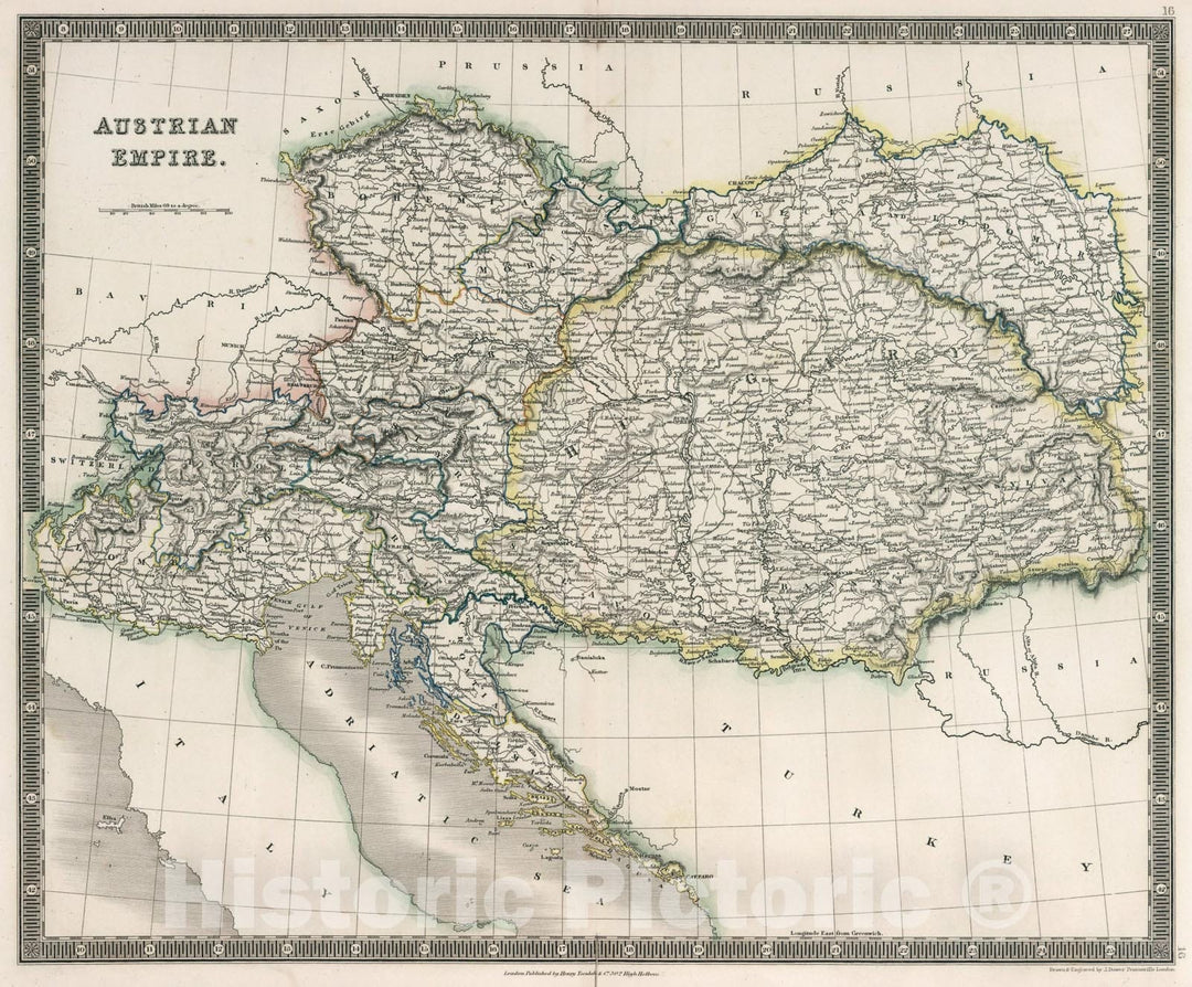 Historic Map : Austrian Empire, 1836, Vintage Wall Art