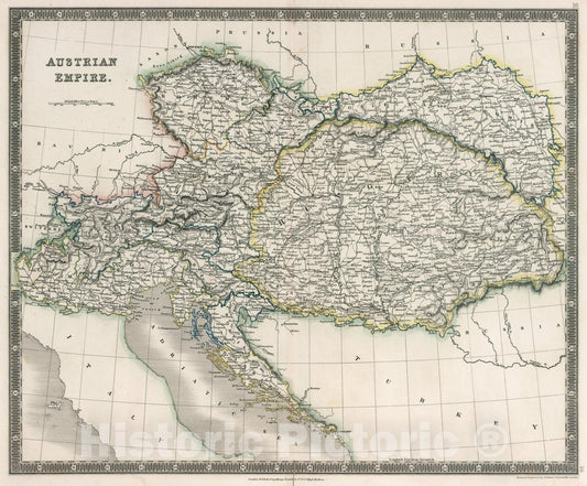 Historic Map : Austrian Empire, 1836, Vintage Wall Art