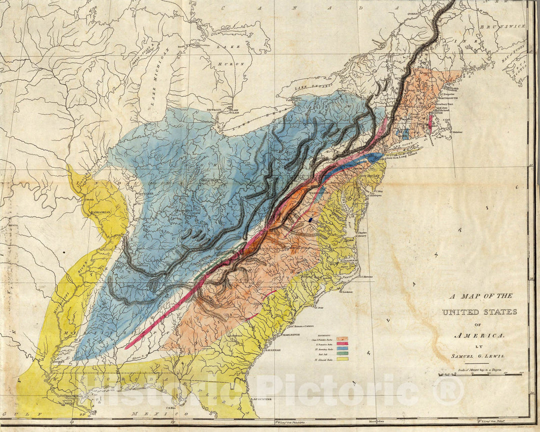 Historic Map : Map of the United States of America., 1809, Vintage Wall Art