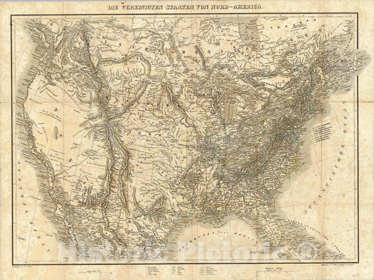 Historic Map : Die Vereinigten Staaten von Nord-America., 1848, Vintage Wall Art