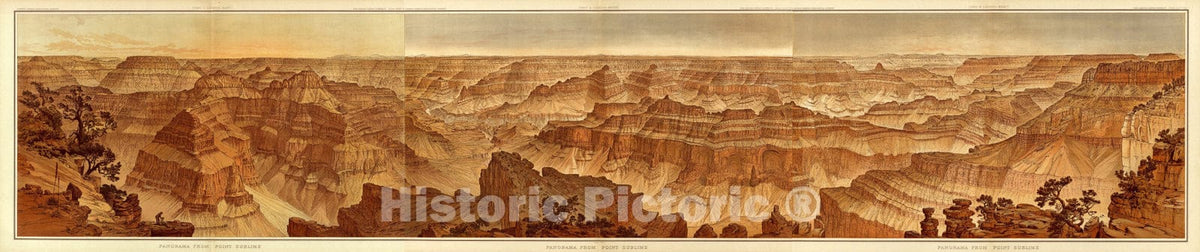 Historic Map : Composite: Panorama from Pt. Sublime. I-III., 1882, Vintage Wall Art