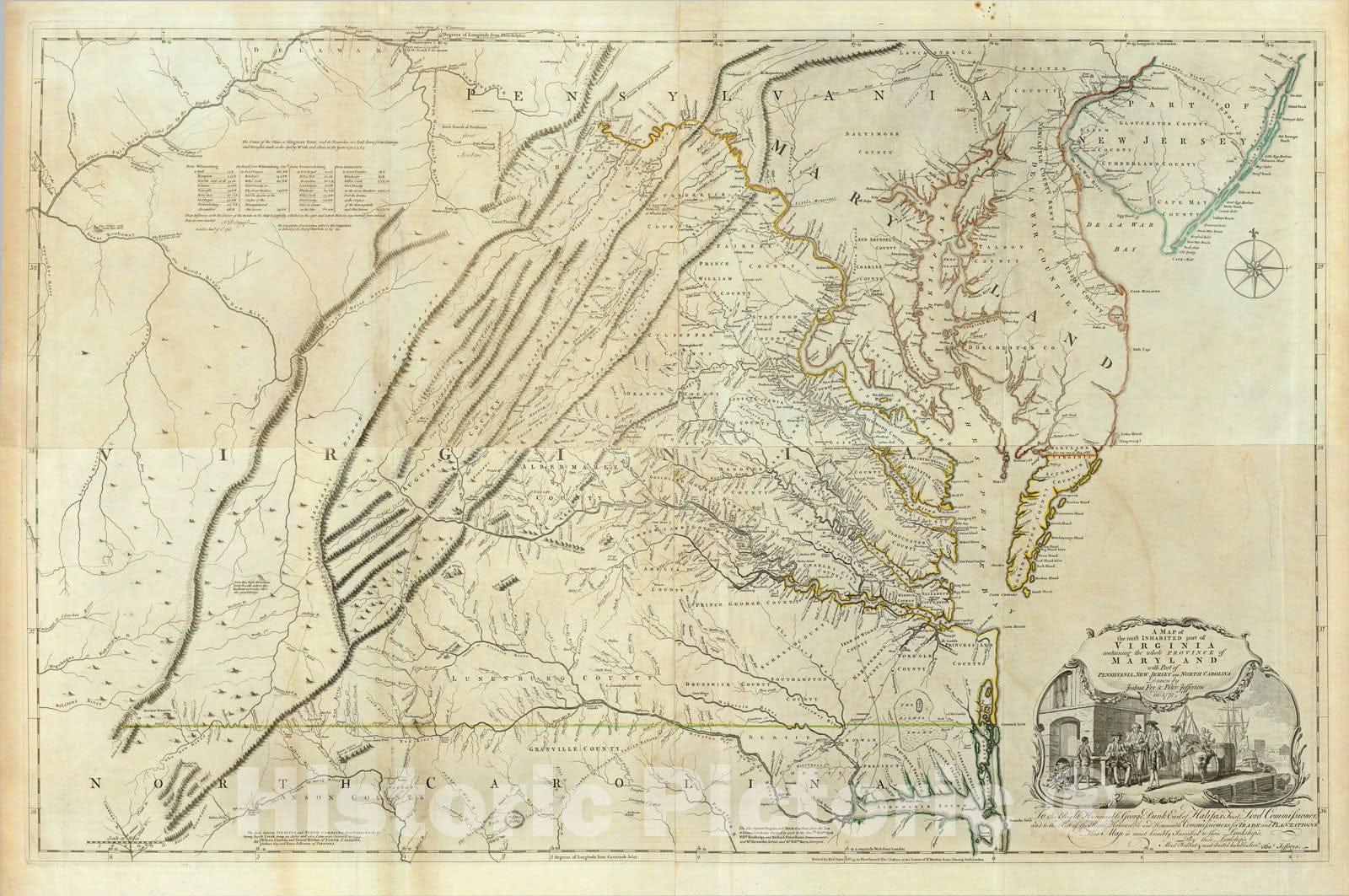Historic Map : Composite: Virginia., 1776, Vintage Wall Art