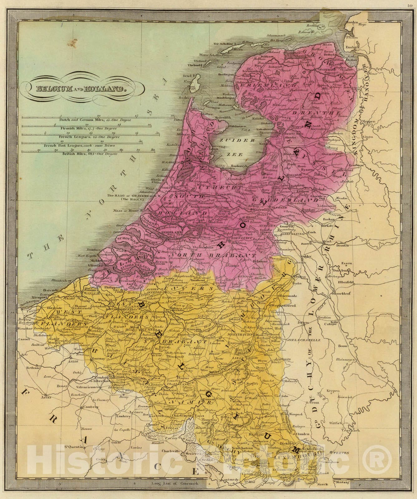Historic Map : Belgium And Holland., 1840, Vintage Wall Art