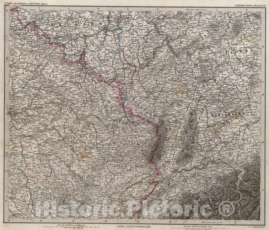 Historic Map : Frankreich In four Blattern, Blatt 2., 1875, Vintage Wall Art