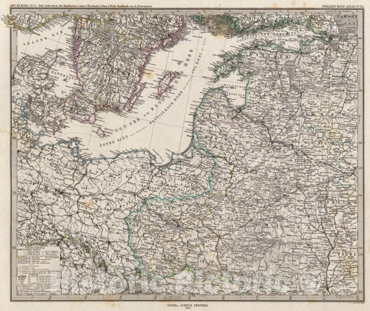 Historic Map : Ost-Europa, No. 3: Sud-Schweden, die Russischen Ostsee-Provinzen, Polen & West-Russland., 1875, Vintage Wall Art
